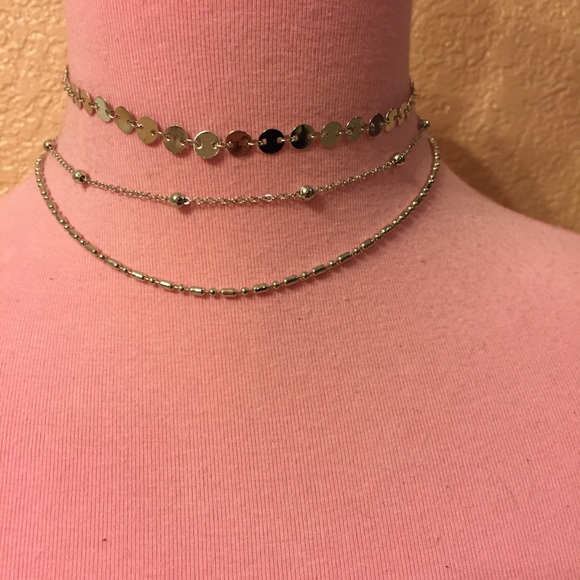 🌟 Lovely Boho 3 chain layering set featuring coins sequins balls - Picture 2 of 8